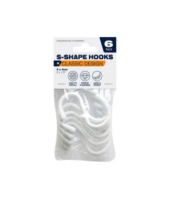 Laminated S-Shape Hooks 6pk