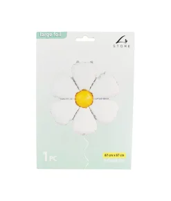 Large White Daisy Foil Balloon 87x87cm 1pc