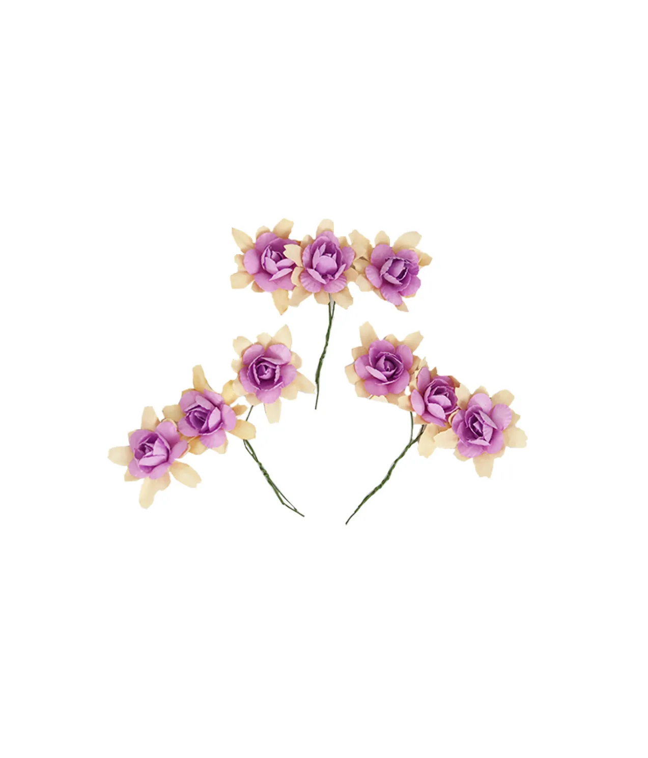 Lavender Artificial Craft Rose Flowers 9pc 4.5cm
