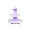 Lavender With Edge Design 3 Tier Cupcake Stand