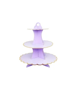 Lavender With Edge Design 3 Tier Cupcake Stand