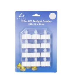 LED Tealight Candles 12pc 3.8 x 3.8cm