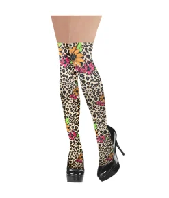 Leopard Party Stockings with Flower