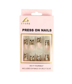 Leopard Pink Press On Nails 24pc