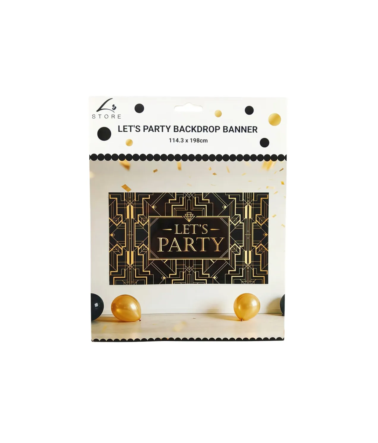 LET’S PARTY Backdrop Banner 114.3X198cm