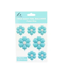 Light Blue Daisy Foil Balloon 7pc