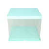 Light Blue Double Layer Transparent Cake Box 12in