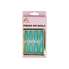 Light Blue Glitter Press On Nails 24pc