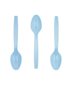 Light Blue PP Reusable Spoons 50pc 15cm