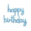 Light Blue Script Happy Birthday
