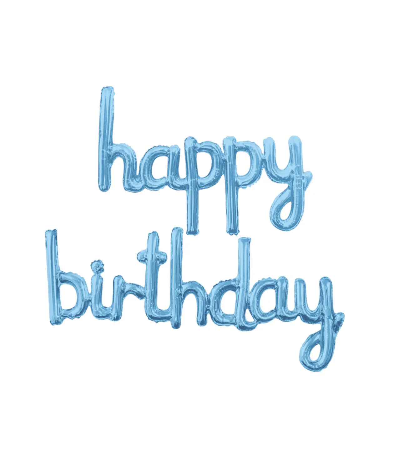 Light Blue Script Happy Birthday