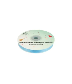 Light Blue Solid Colour Organza Ribbon 1cm