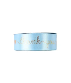 Light BLue Thank You Ribbon 2.5cm x 22.8m