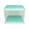 Light Blue Transparent Cake Box 10in
