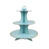 Light Blue With Edge Design 3 Tier Cupcake Stand