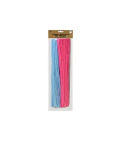 Light Pink & Blue Mixed Chenille Stems 30cm