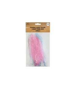 Light Pink & Blue Mixed Feathers 20pc
