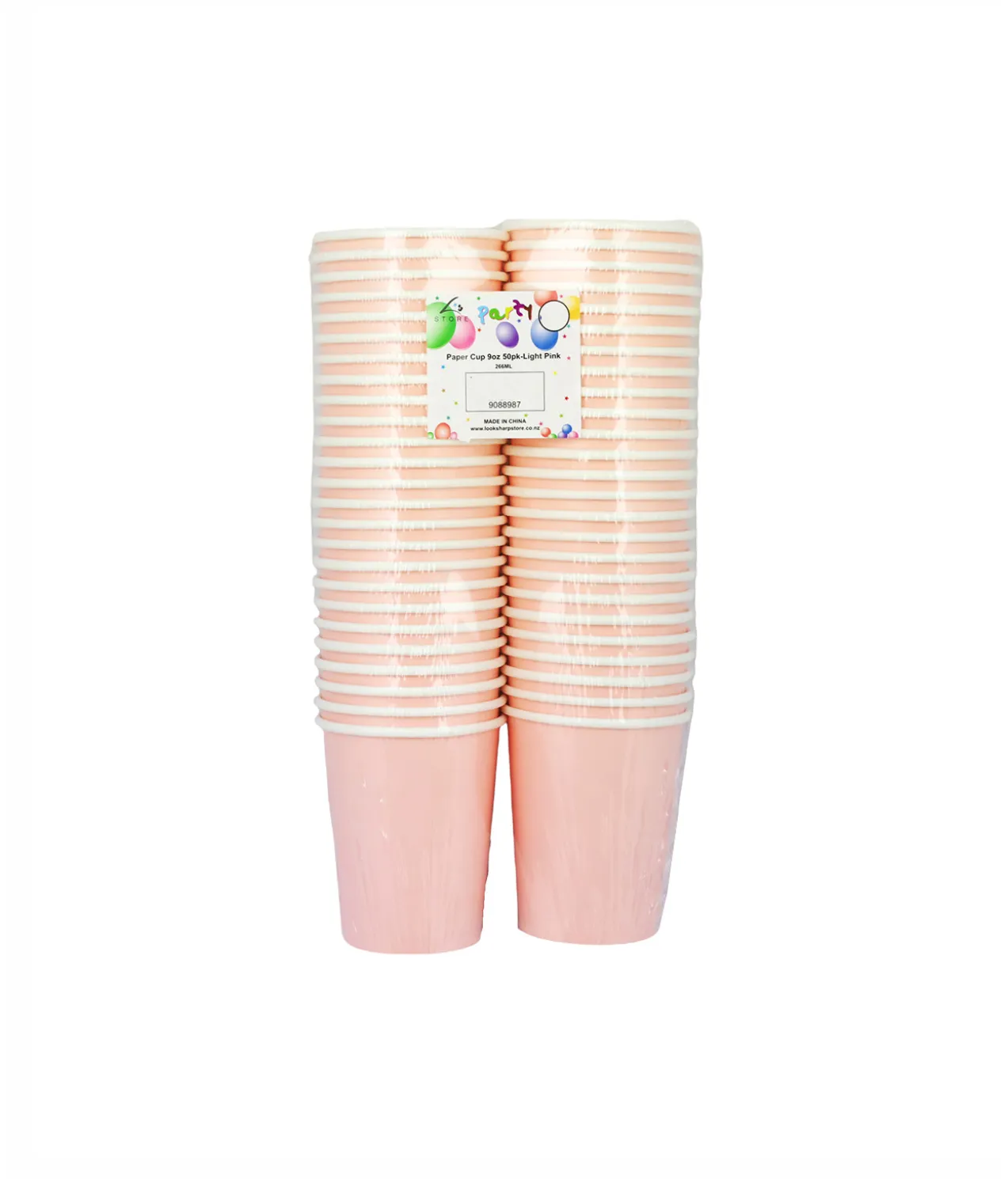 Light Pink Paper Cups 50x9oz