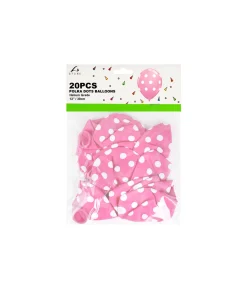 Light Pink Polka Dots Latex Balloons 12inch 20pk