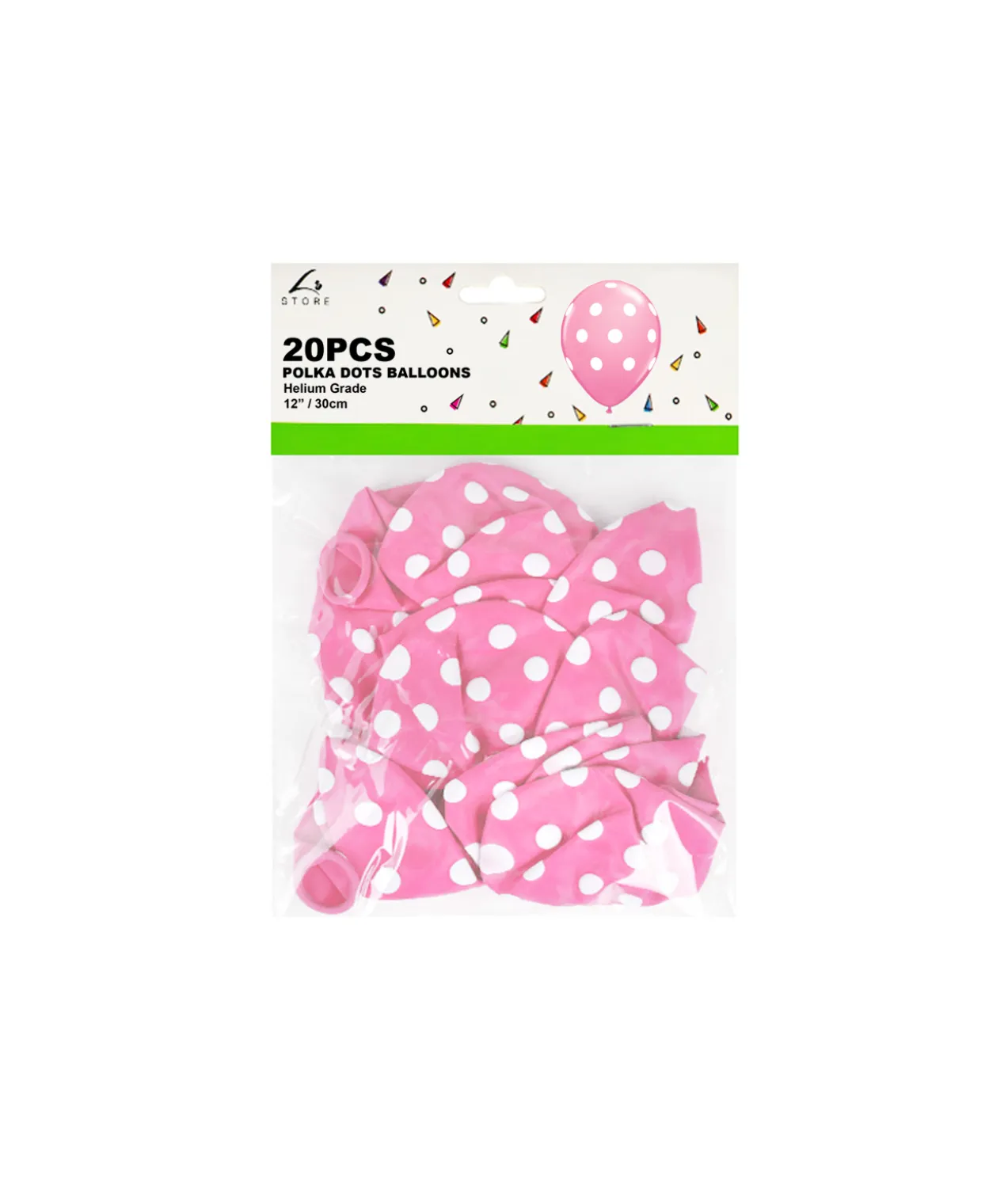 Light Pink Polka Dots Latex Balloons 12inch 20pk