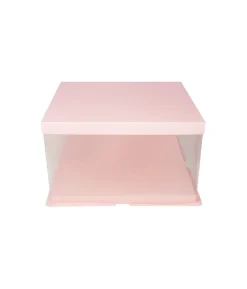 Light Pink Single Layer Transparent Cake Box 10in