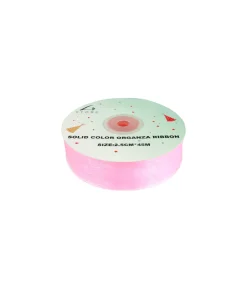Light Pink Solid Colour Organza Ribbon 2.5cm