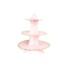 Light Pink With Edge Design 3 Tier Cupcake Stand