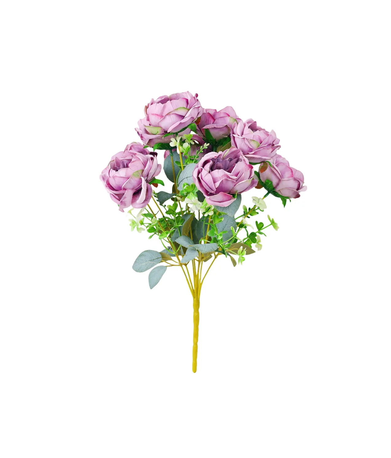 Light Purple Peony Rose Bush 9 Head 40cm