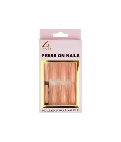 Light Salmon Press On Nails 24pc