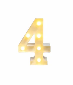 Light Up Number 4 Warm White LED
