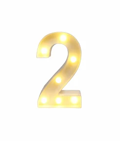 Light Up Number 2 Warm White LED
