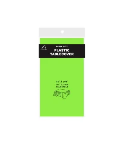 Lime Green Plastic Tablecover 137x274cm