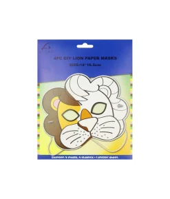 Lion DIY Paper Masks 18cm 4pc