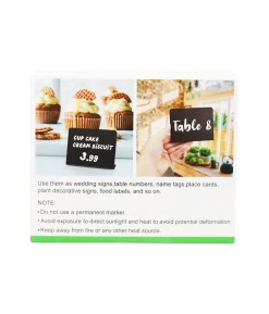 “L” Shaped PVC Small Black Chalk Board Signs 12pc 10×7.5cm