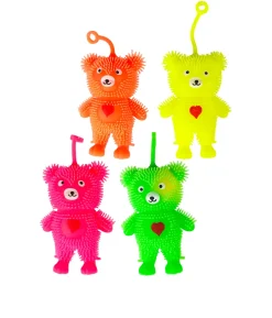 Luminous Fluffy Hairy Bear 11cm Assorted