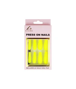 Luminous Yellow Press On Nails 24pc