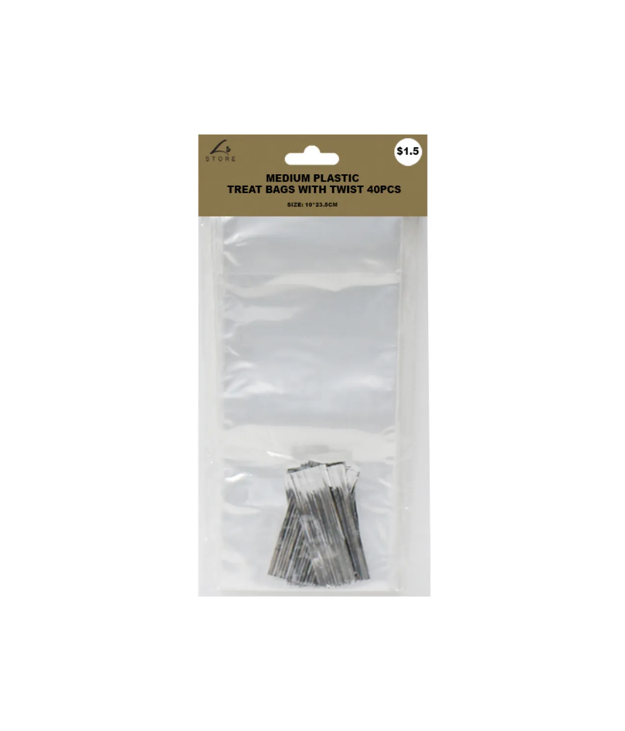Medium Plastic Treat Bag With Twist 40pc