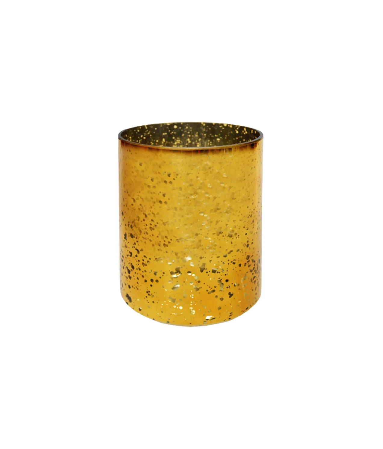 Mercury Gold Cylinder Vase 14cm
