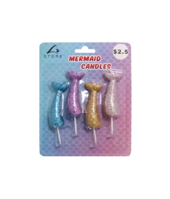 Mermaid Tail Candles 4pk