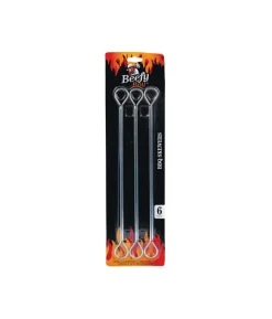 Metal Bbq Skewers 26cm 6pc