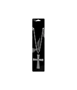 Metal Bling Necklace Silver Cross