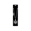 Metal Bling Necklace Silver Leaf