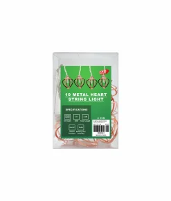 Metal Heart Warm White String Lights 10 LED