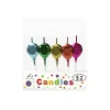 Metallic Diamond Balloon Pick Candles 5pk