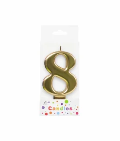 Metallic Gold Number Candle 8