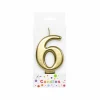 Metallic Gold Number Candle 6