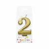 Metallic Gold Number Candle 2