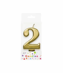 Metallic Gold Number Candle 2