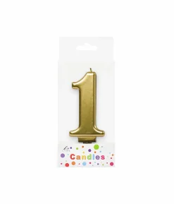 Metallic Gold Number Candle 1