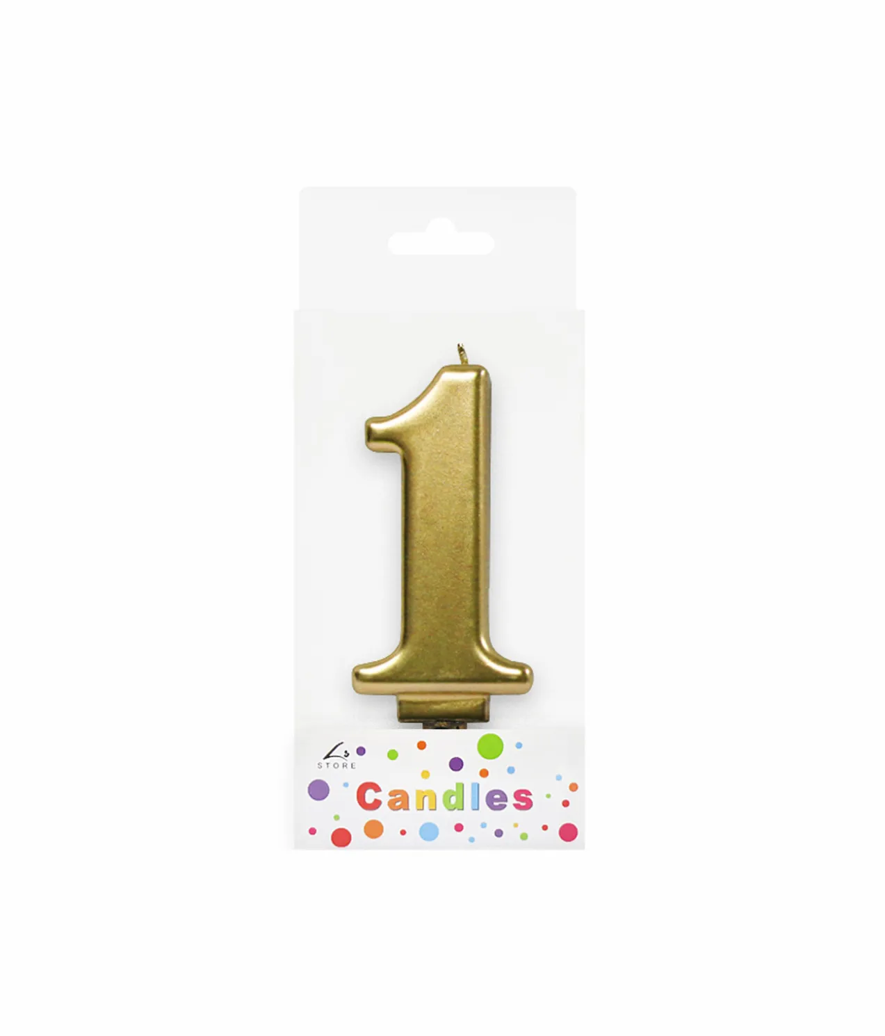 Metallic Gold Number Candle 1